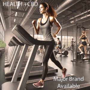Woman exercising on treadmill; health benefits of PureKana; bankruptcy sale; numerous CBD products, trademarks, domains and other IP for sale