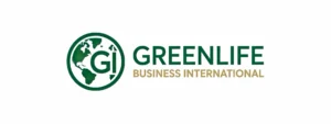 Greenlife Business International logo featuring a green globe icon with the letters GI